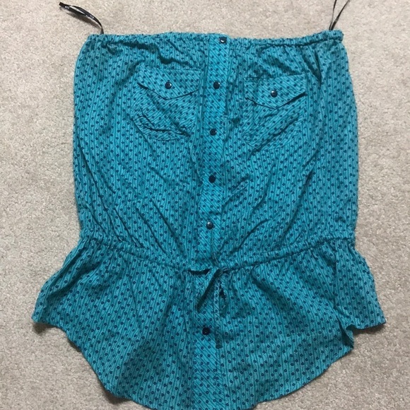 Forever21 button up strapless top - Picture 1 of 4
